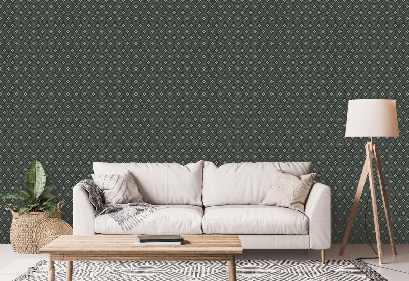 Stone Lace Warm Black Wallpaper