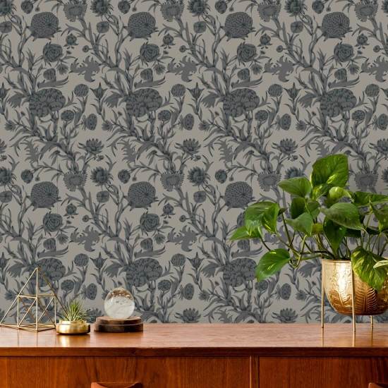 Fourré fleuri Papier peint Ash