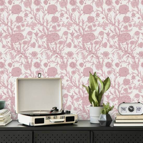 Blühendes Dickicht Dusty Blush Hintergrundbild