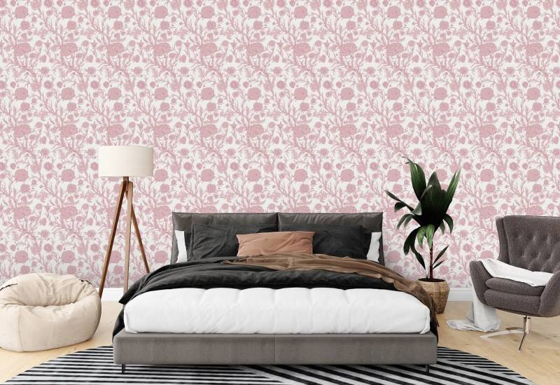 Blooming Thicket Dusty Blush Wallpaper