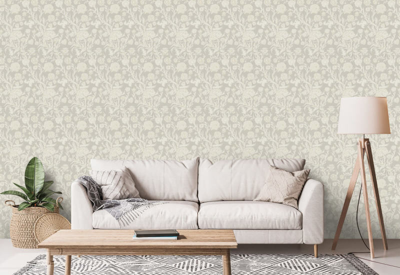 Blooming Thicket Linen Wallpaper