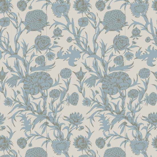 Blooming Thicket Linen Stone Wallpaper