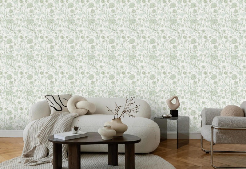 Blooming Thicket Morning Glow Wallpaper