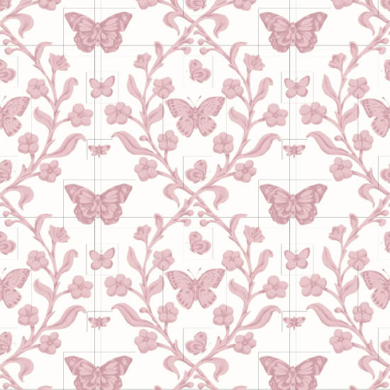 Butterfly Garden Dusty Blush Wallpaper