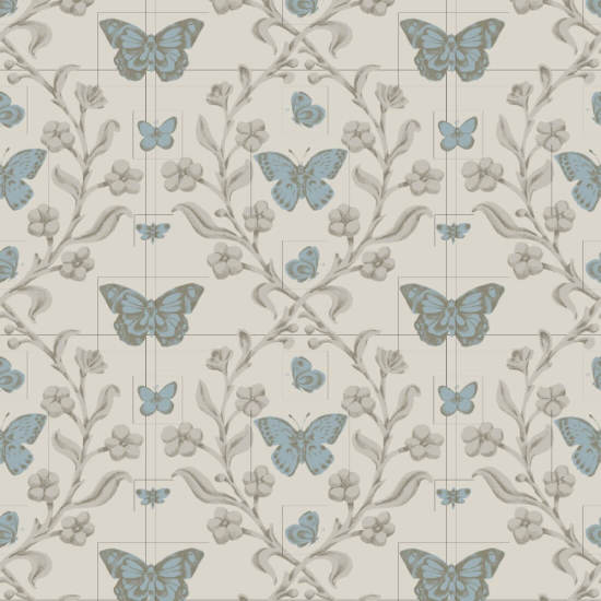 Butterfly Garden Linen Stone Wallpaper