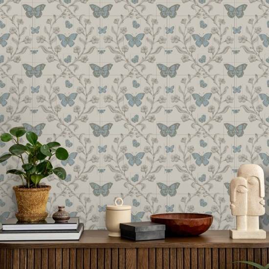 Sommerfuglehave Linned Stone Tapet
