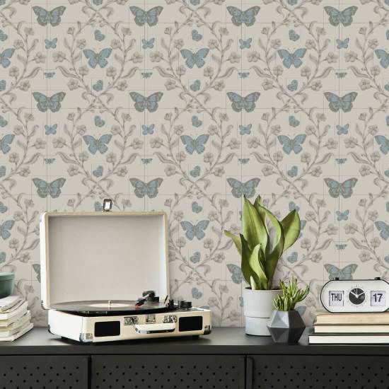 Jardin des papillons Papier peint Linen Stone