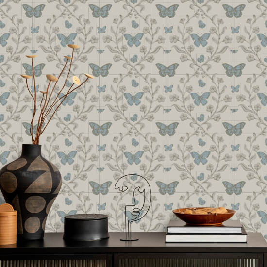 Jardin des papillons Papier peint Linen Stone