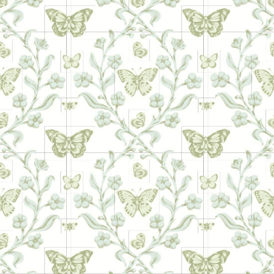 Butterfly Garden Morning Glow Wallpaper