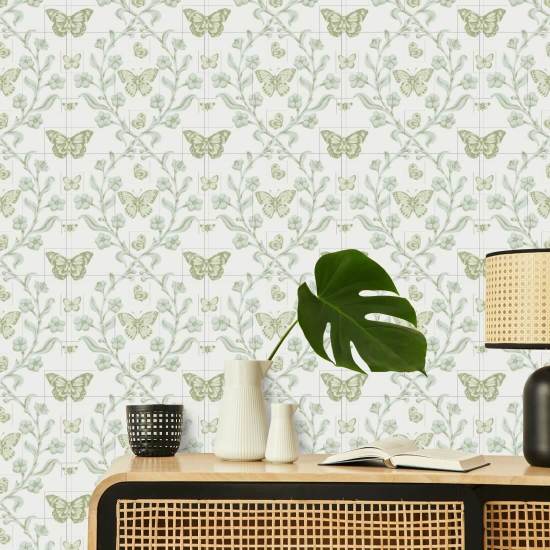 Butterfly Garden Morning Glow Wallpaper