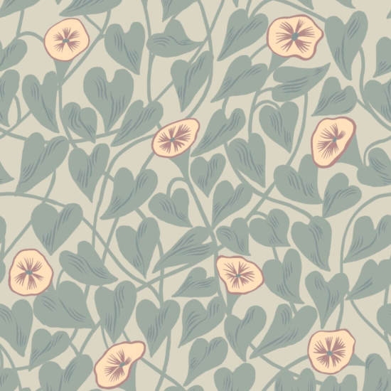 Climbing Vine Apricot Wallpaper