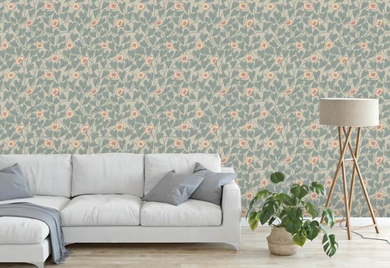 Climbing Vine Apricot Wallpaper