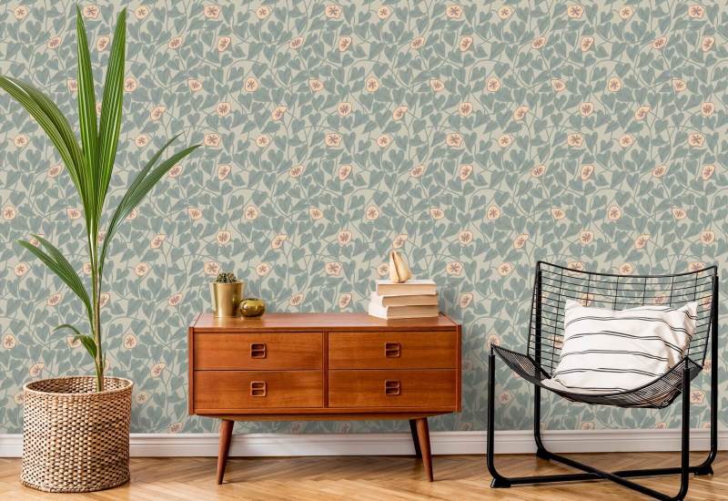 Climbing Vine Apricot Wallpaper