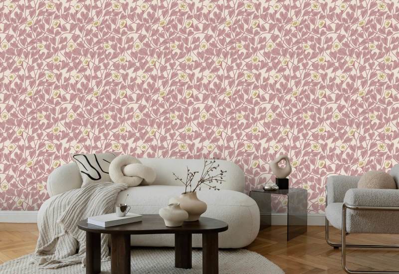 Videira trepadeira Papel de parede Dusty Blush