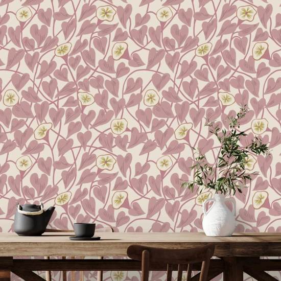 Climbing Vine Dusty Blush Wallpaper