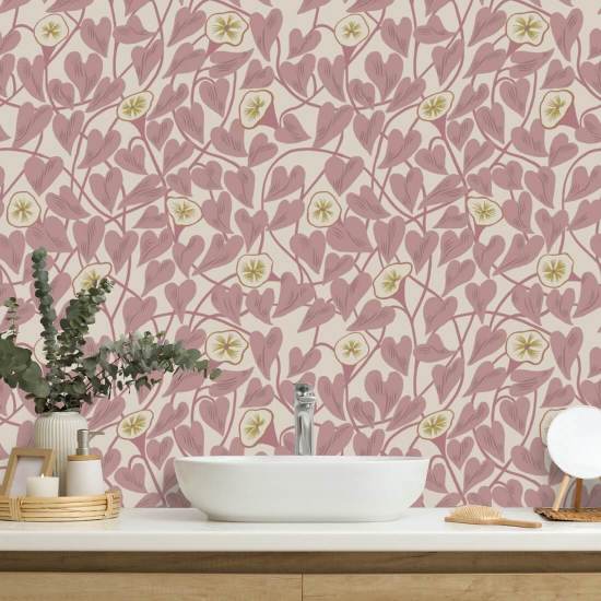 Climbing Vine Dusty Blush Wallpaper