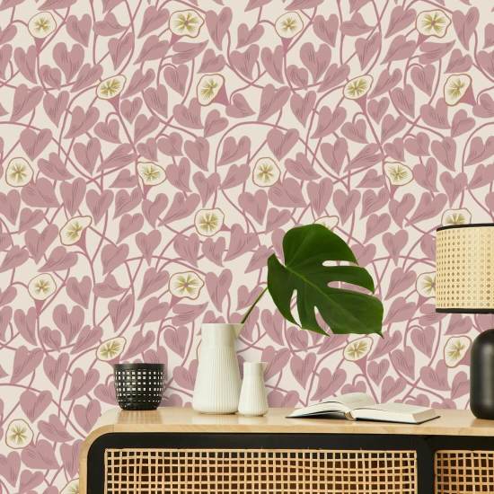 Climbing Vine Dusty Blush Wallpaper