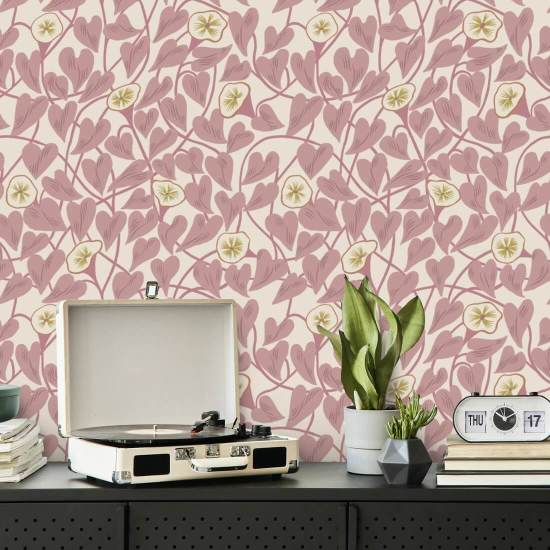 Climbing Vine Dusty Blush Wallpaper