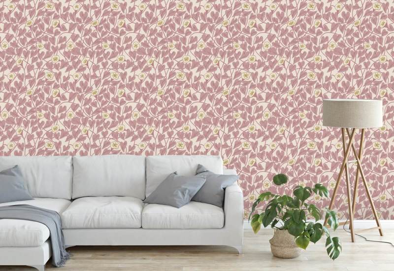 Climbing Vine Dusty Blush Wallpaper