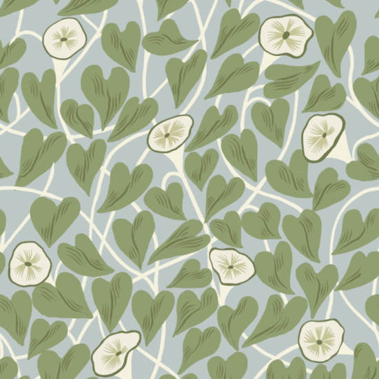 Climbing Vine Hazy Blue Wallpaper