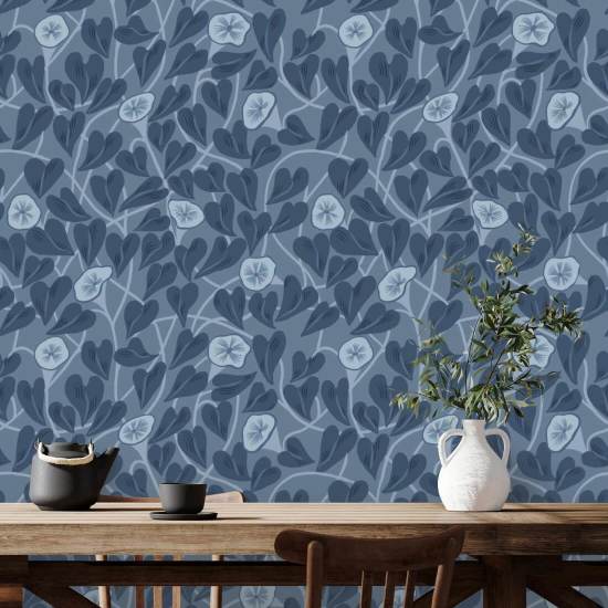 Vigne grimpante Papier peint bleu marine