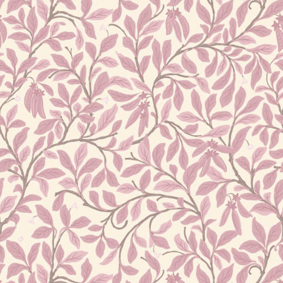 Leaf and Pod Dusty Blush Wallpaper
