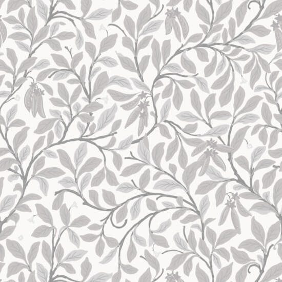 Leaf and Pod Graphite Wallpaper