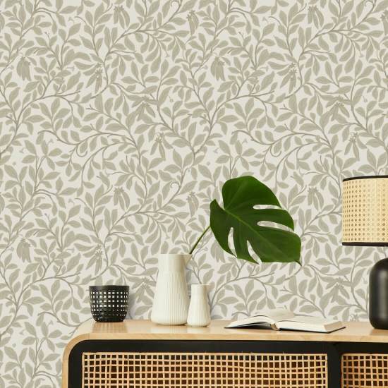 Leaf and Pod Linen Wallpaper