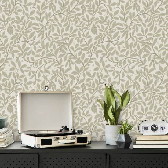 Leaf and Pod Linen Wallpaper