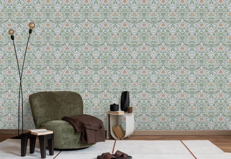 Lint Lily Wazig blauw behang