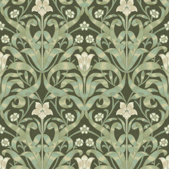 Ribbon Lily Ivy Night Wallpaper