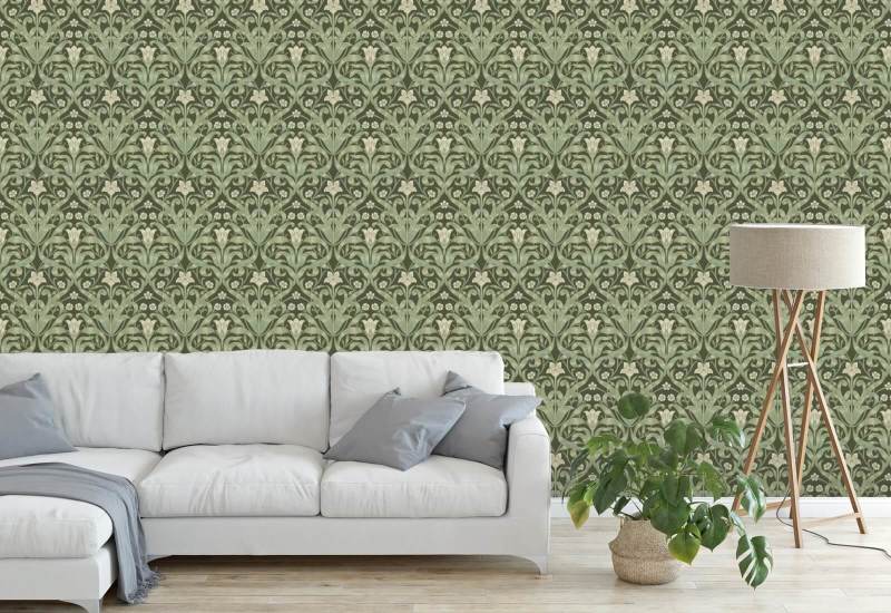 Ribbon Lily Ivy Night Wallpaper