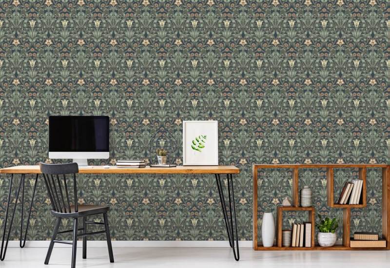 Lint Lily Oxford blauw behang