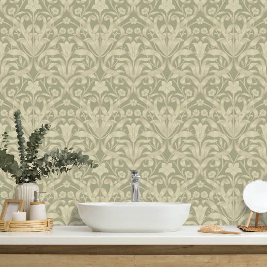 Ruban Lily Papier peint Pale Herb