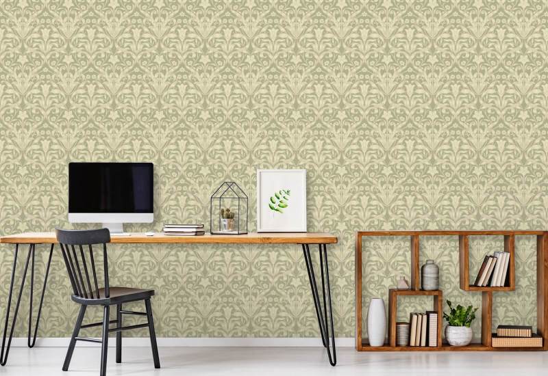 Ruban Lily Papier peint Pale Herb