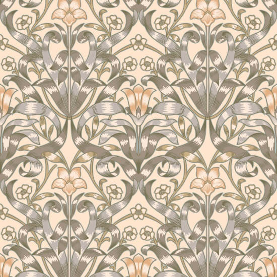 Ribbon Lily Pale Peach Wallpaper