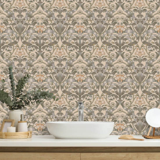 Ruban Lily Papier peint Pale Peach