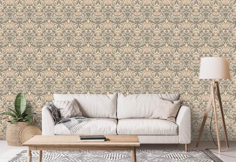 Ribbon Lily Pale Peach Wallpaper