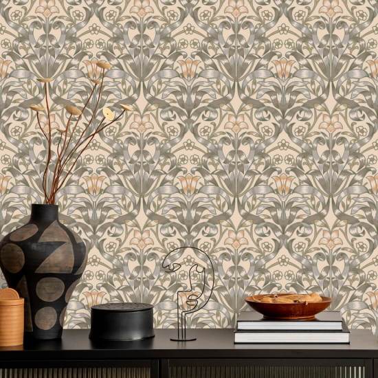 Ribbon Lily Pale Peach Wallpaper