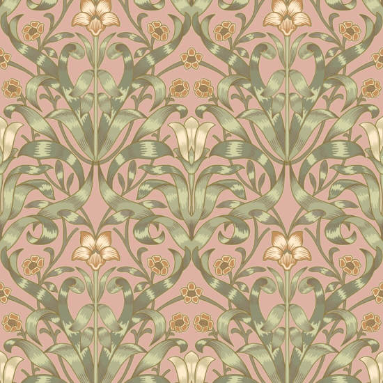 Ribbon Lily Sunset Pink Wallpaper