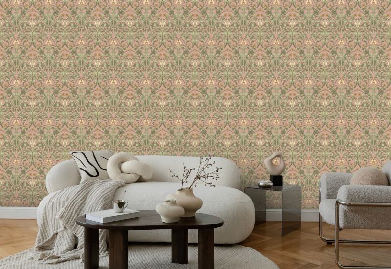 Ruban Lily Papier peint Sunset Pink