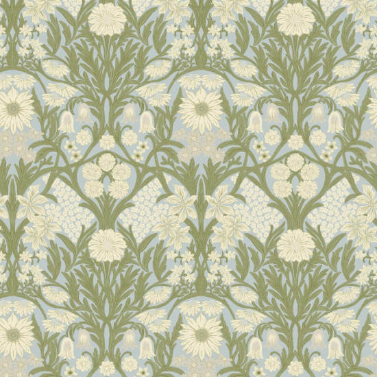 Wild Meadow Afternoon Green Wallpaper