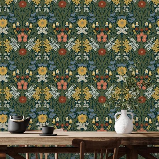 Wild Meadow Craftsmans Colors Wallpaper