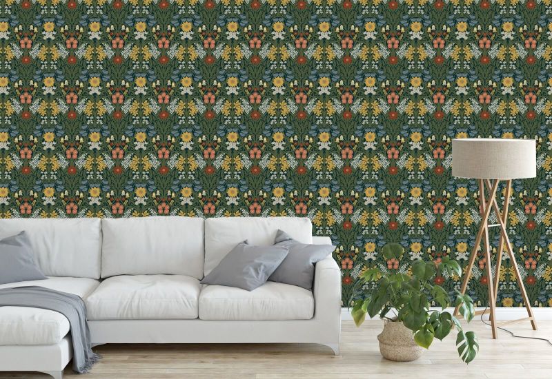 Wild Meadow Craftsmans Colors Wallpaper