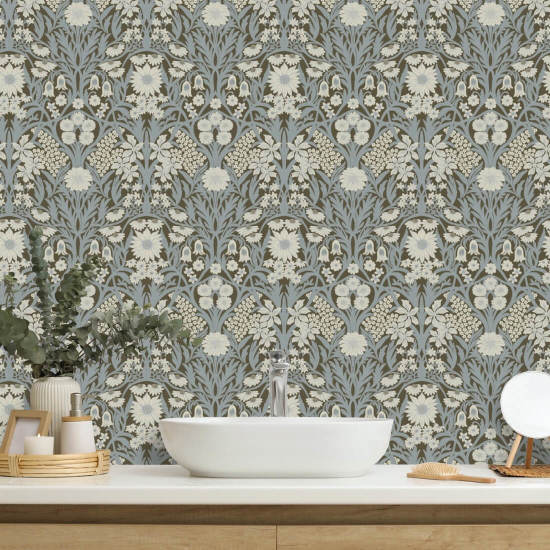 Wild Meadow Earthtone Wallpaper