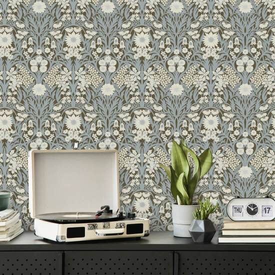 Wild Meadow Earthtone Wallpaper