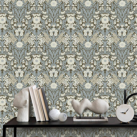 Wild Meadow Earthtone Wallpaper