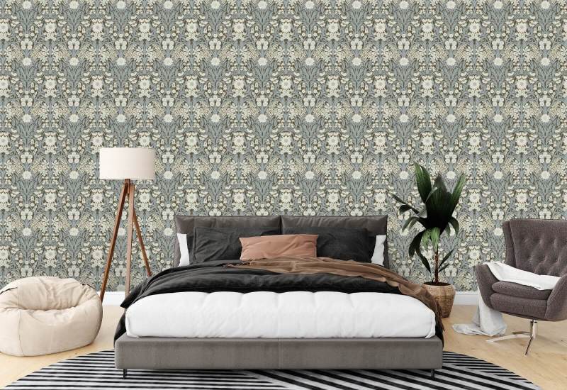 Wild Meadow Earthtone Wallpaper