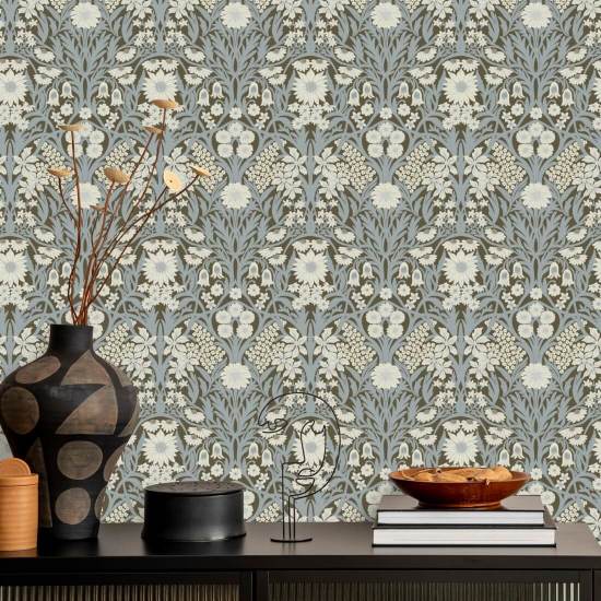 Wild Meadow Earthtone Wallpaper