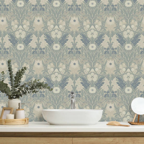 Wild Meadow Linen Stone Wallpaper